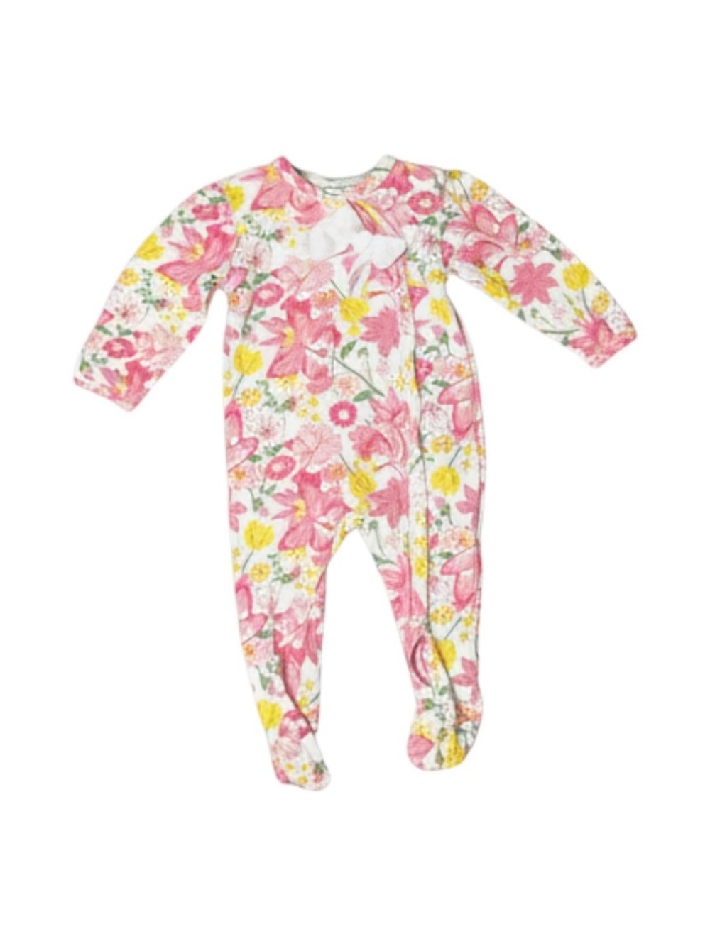 Catherine Malandrino Pink & Yellow Floral Footed One-Piece